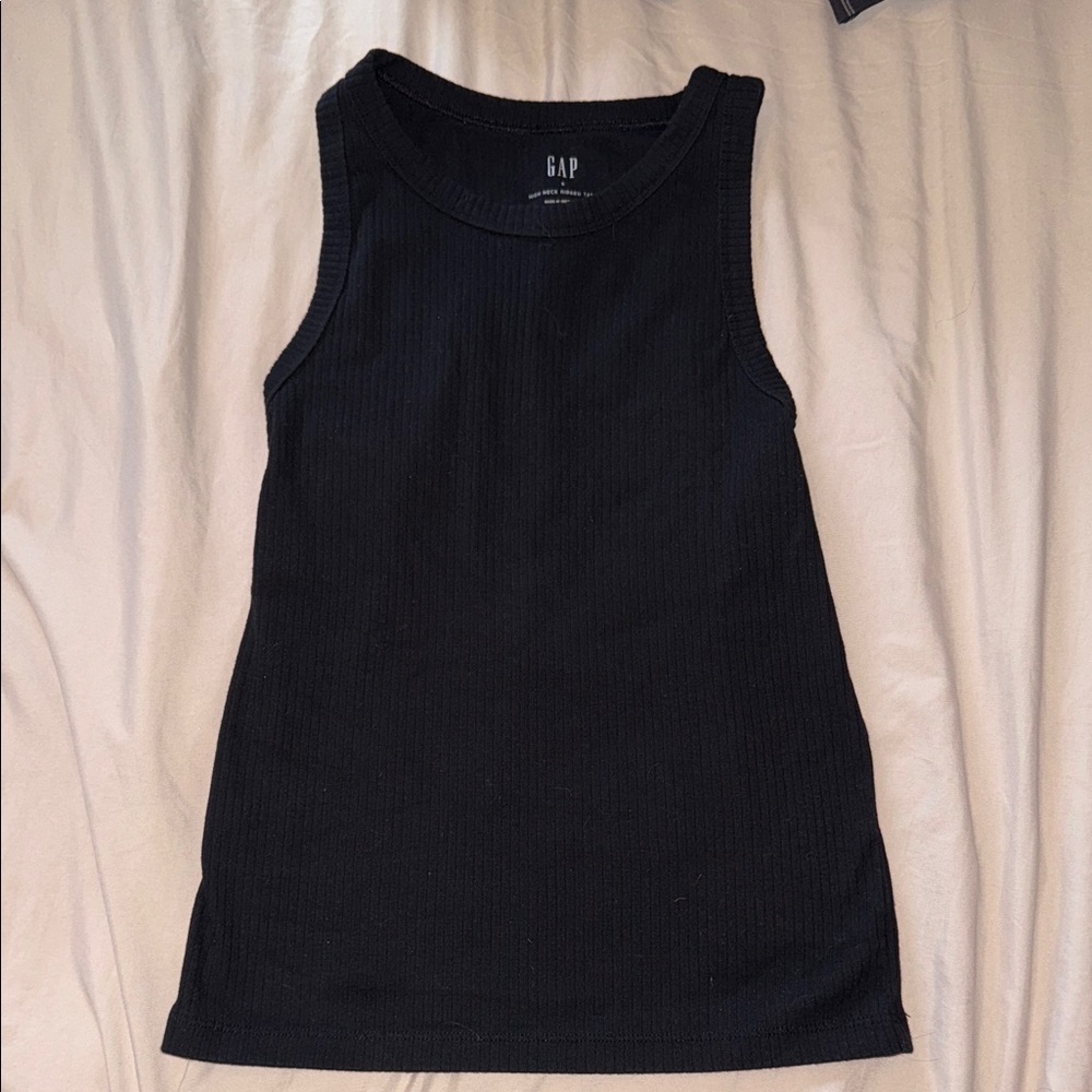 GAP Black Ribbed Sleeveless Tank